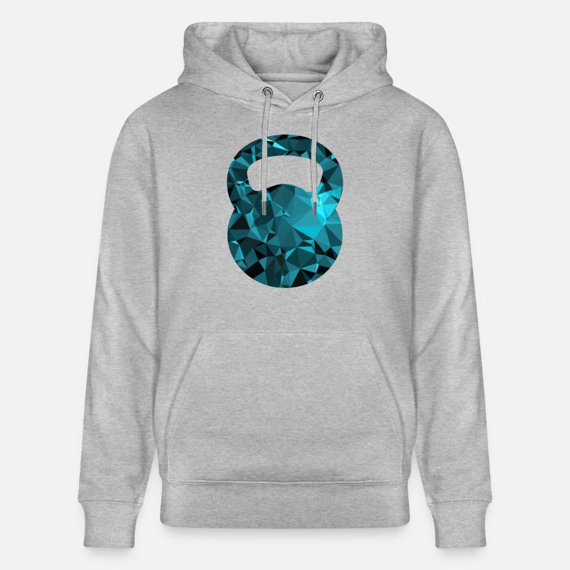 Kettlebell (Low Poly) - Stanley/Stella Unisex Bio-Hoodie CRUISER  - Grau meliert