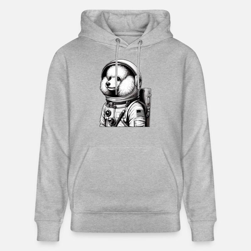 Caniche astronaute dans l’espace émerveillé - Sweat à capuche bio CRUISER Stanley/Stella Unisexe - gris chiné