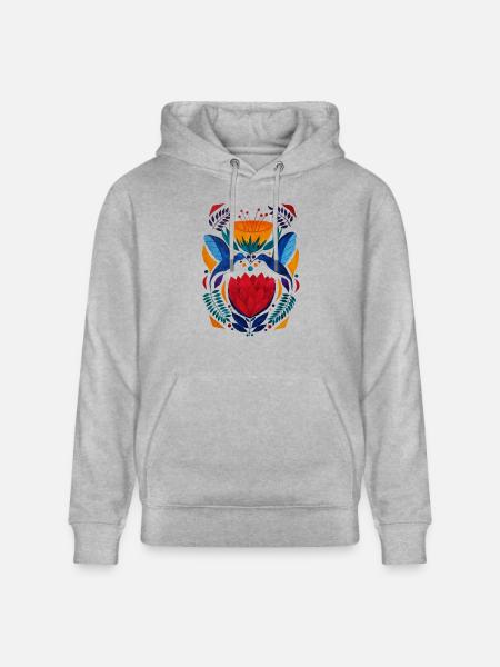 Liebhaber | ethnisches buntes Design - Stanley/Stella Unisex Bio-Hoodie CRUISER - Grau meliert