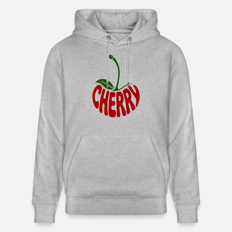 Cerise - Logo de fruit cool - Sweat à capuche bio CRUISER Stanley/Stella Unisexe - gris chiné