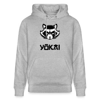 yokai blak - Stanley/Stella CRUISER Unisex Organic Hoodie - heather grey - Front - Alina (178cm) & Michal (187cm)