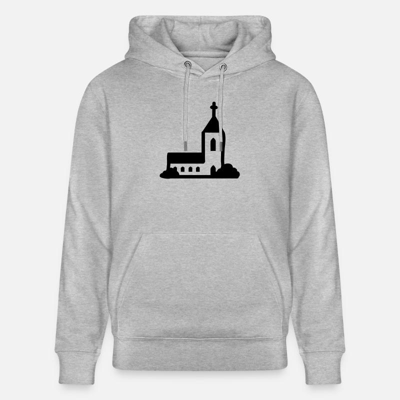 Kirche - line - Stanley/Stella Unisex Bio-Hoodie CRUISER  - Grau meliert
