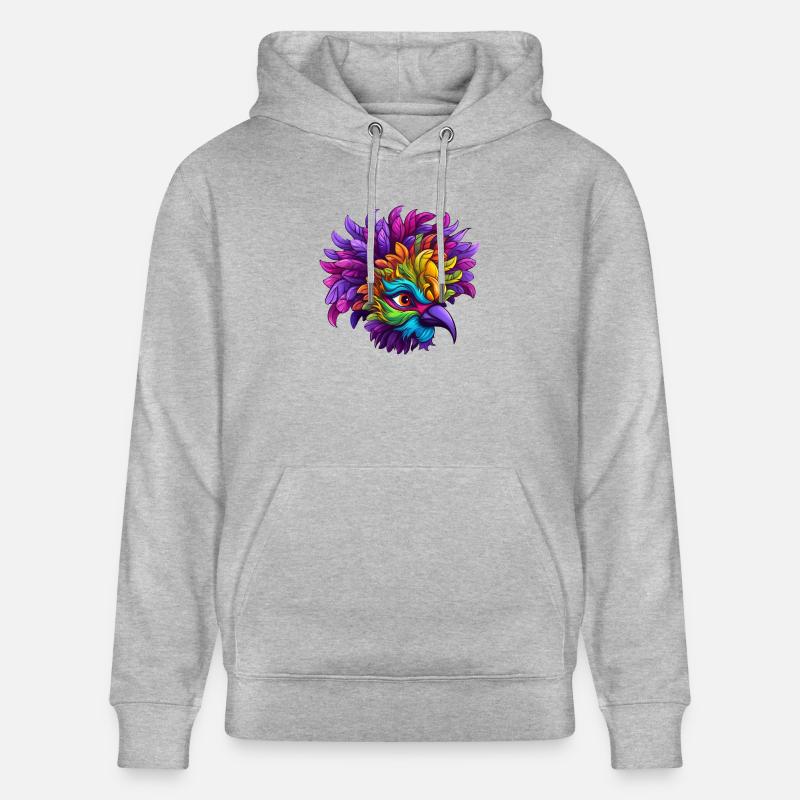 Flamant rose Mardi Gras Masque - Sweat à capuche bio CRUISER Stanley/Stella Unisexe - gris chiné