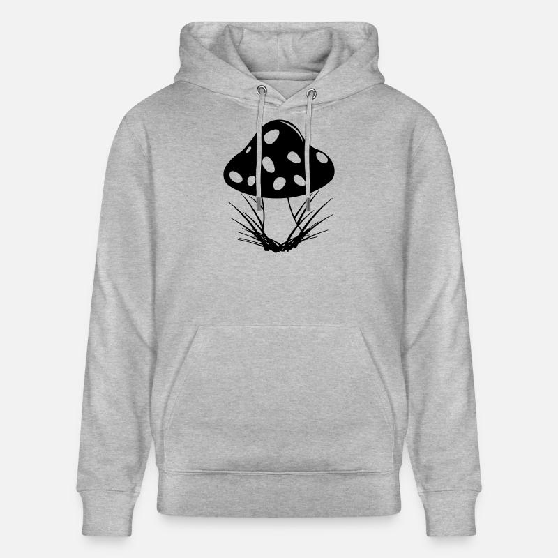 Champignon d’automne avec des points blancs - Sweat à capuche bio CRUISER Stanley/Stella Unisexe - gris chiné