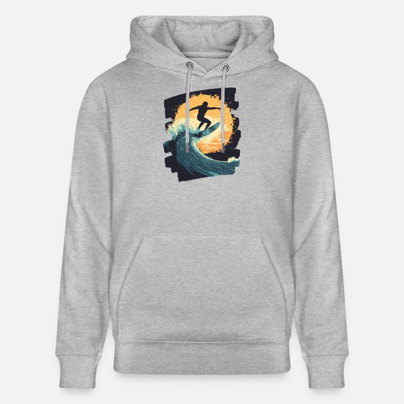 Surfeur Surf Planche de surf Surf - Sweat à capuche bio CRUISER Stanley/Stella Unisexe - gris chiné