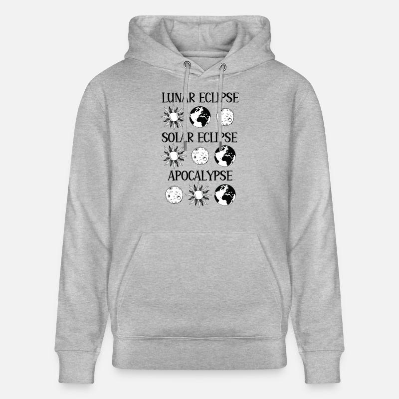 Lunar Eclipse Solar Eclipse Apocalypse - Stanley/Stella CRUISER Unisex Organic Hoodie - heather grey