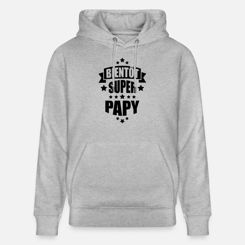 bientôt super papy - Sweat à capuche bio CRUISER Stanley/Stella Unisexe - gris chiné