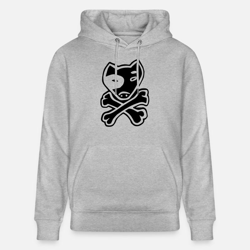 Pitbull chien crâne pirate - Sweat à capuche bio CRUISER Stanley/Stella Unisexe - gris chiné
