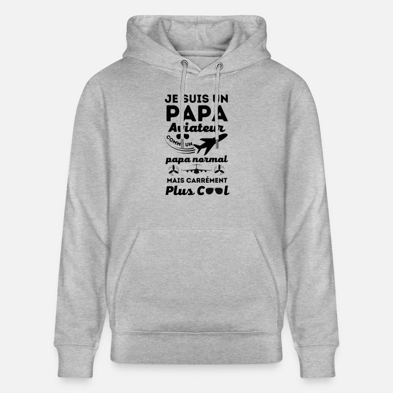 Papa aviateur 2 - Sweat à capuche bio CRUISER Stanley/Stella Unisexe - gris chiné