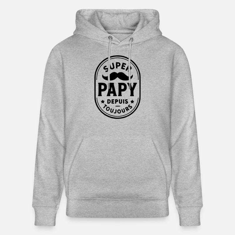 Super papy depuis toujours - Sweat à capuche bio CRUISER Stanley/Stella Unisexe - gris chiné