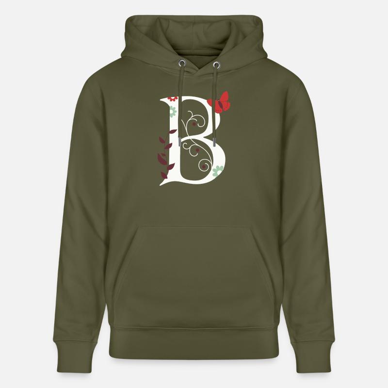 Lettre B Monogramme Rétro - Sweat à capuche bio CRUISER Stanley/Stella Unisexe - vert kaki