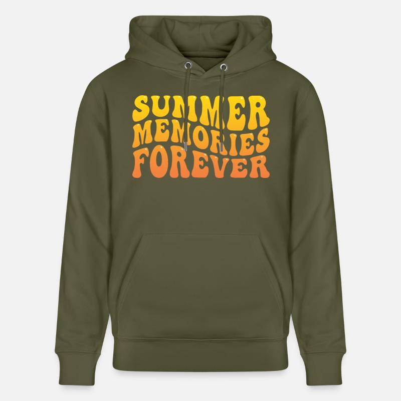 Graphique Souvenirs d’été - Sweat à capuche bio CRUISER Stanley/Stella Unisexe - vert kaki