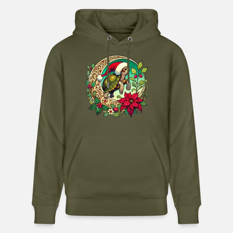 Tortue de Noël - Sweat à capuche bio CRUISER Stanley/Stella Unisexe - vert kaki