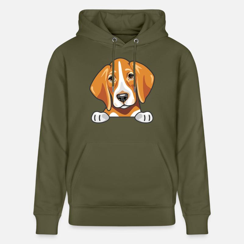 Coup d’œil mignon foxhound triste - Sweat à capuche bio CRUISER Stanley/Stella Unisexe - vert kaki
