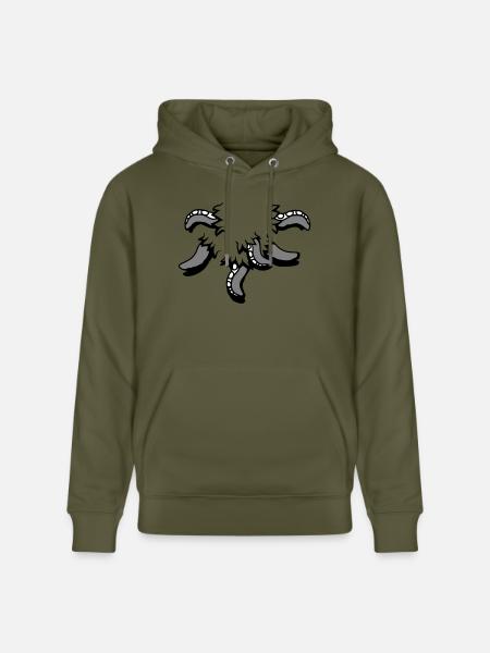 Tentakel, Octopus, Monster, Verscheurd Shirt, Alien - Stanley/Stella Uniseks bio-hoodie CRUISER - kakigroen