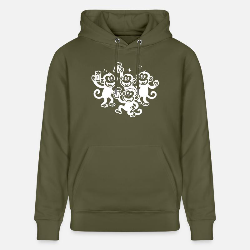 Monkey Beer Crew - Sweat à capuche bio CRUISER Stanley/Stella Unisexe - vert kaki