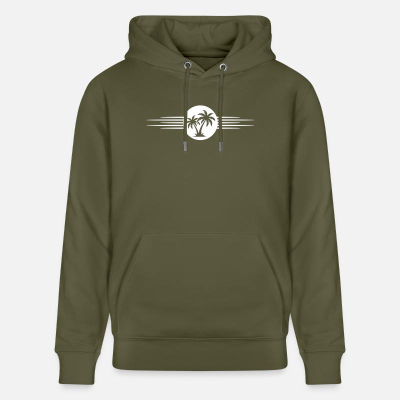 Île symbole de palmier - Sweat à capuche bio CRUISER Stanley/Stella Unisexe - vert kaki