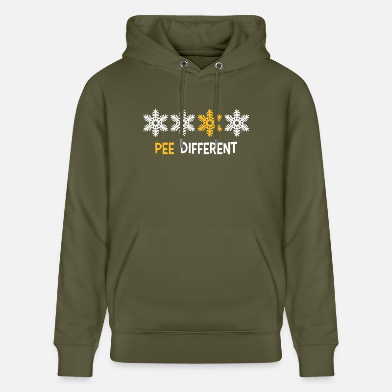 Pipi différent jaune - Sweat à capuche bio CRUISER Stanley/Stella Unisexe - vert kaki