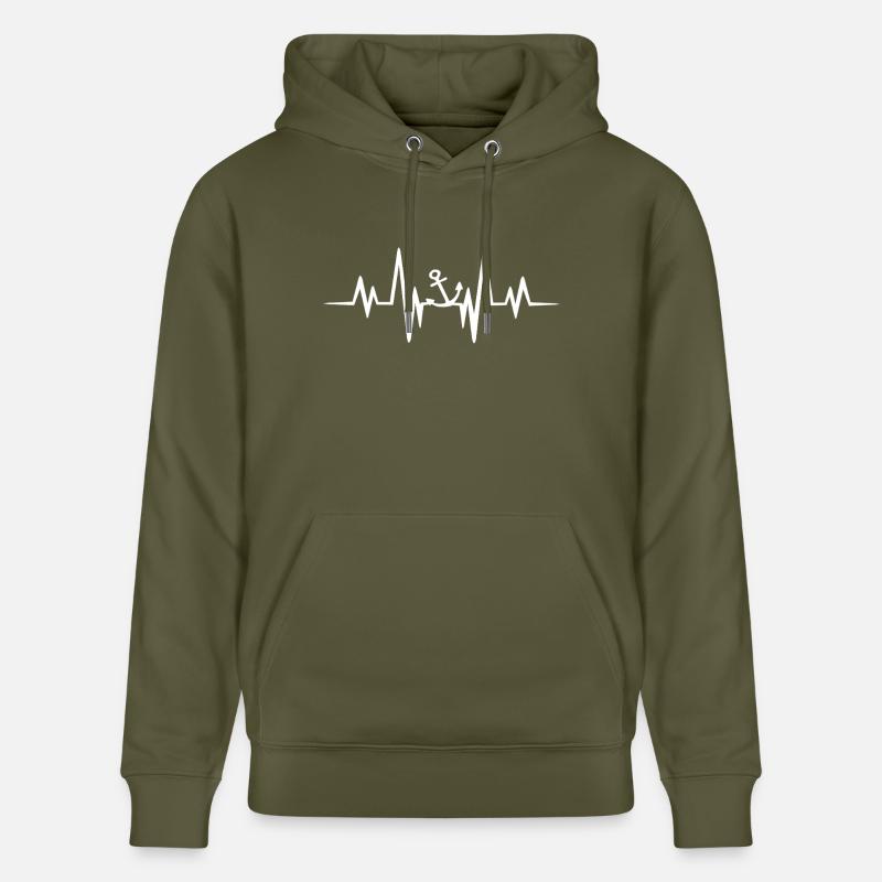 Ancrer le rythme cardiaque - Sweat à capuche bio CRUISER Stanley/Stella Unisexe - vert kaki