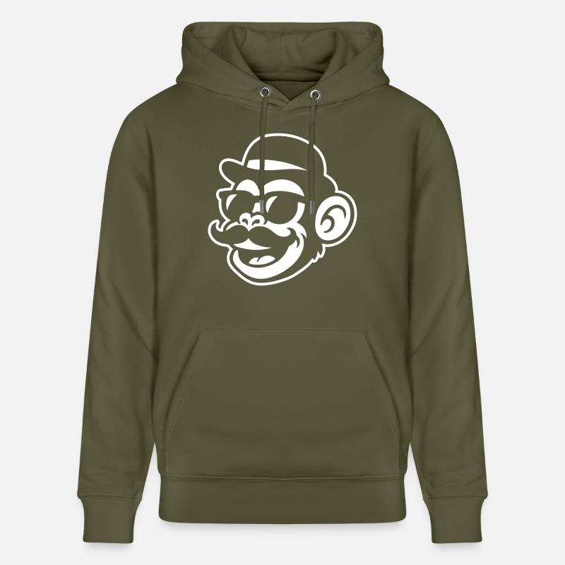 Moustache de Singe Drôle - Sweat à capuche bio CRUISER Stanley/Stella Unisexe - vert kaki