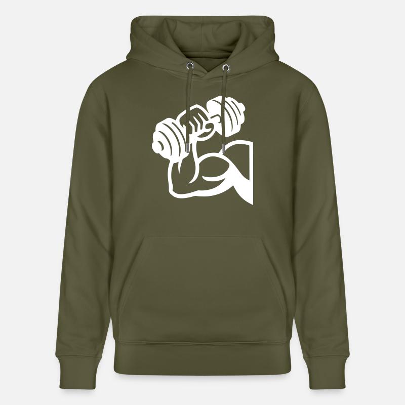 Muscles du biceps Haltère - Sweat à capuche bio CRUISER Stanley/Stella Unisexe - vert kaki