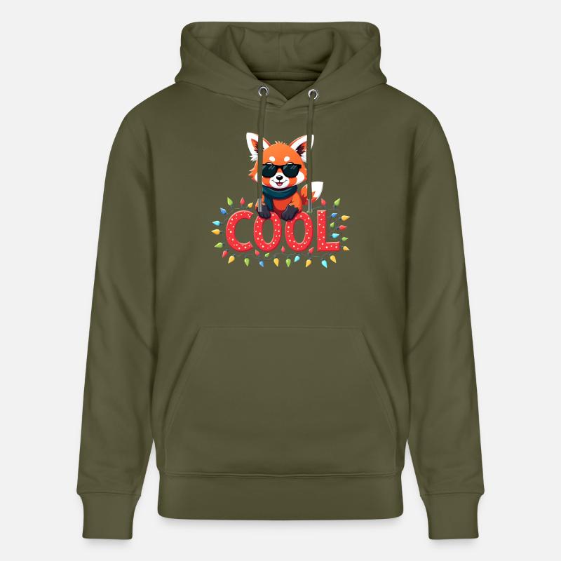 Joyeux Noël - Édition Panda Rouge - Sweat à capuche bio CRUISER Stanley/Stella Unisexe - vert kaki