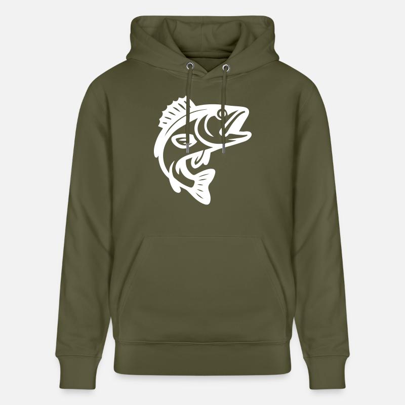 Silhouette de poisson - Sweat à capuche bio CRUISER Stanley/Stella Unisexe - vert kaki