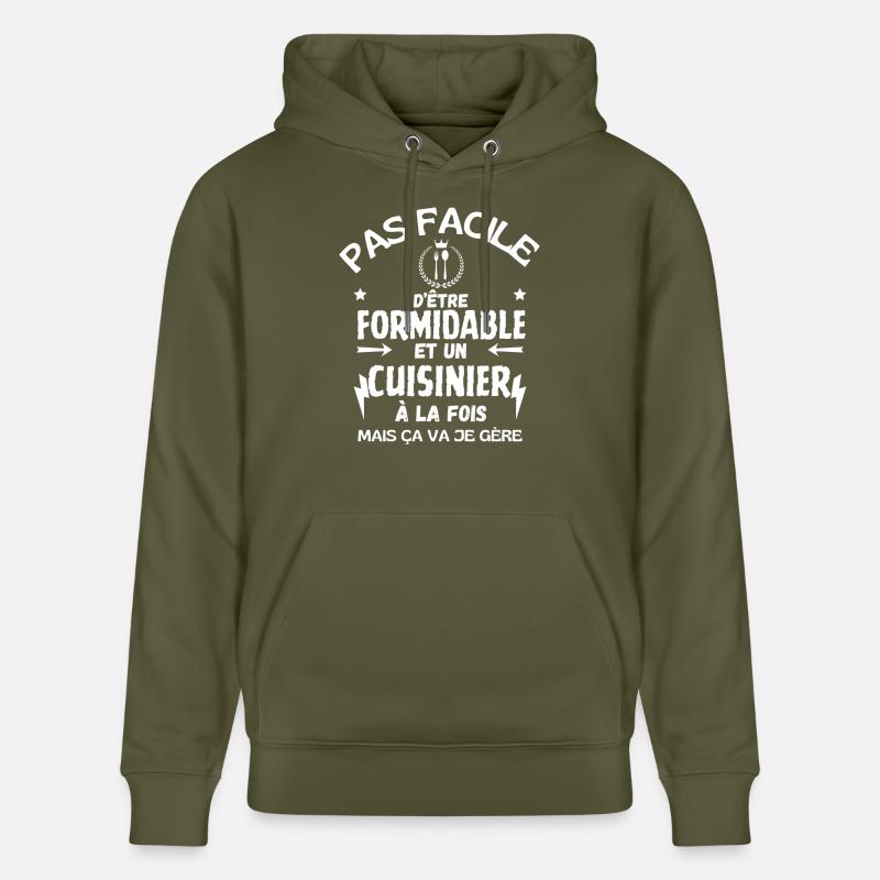 CUISINIER FORMIDABLE - Sweat à capuche bio CRUISER Stanley/Stella Unisexe - vert kaki