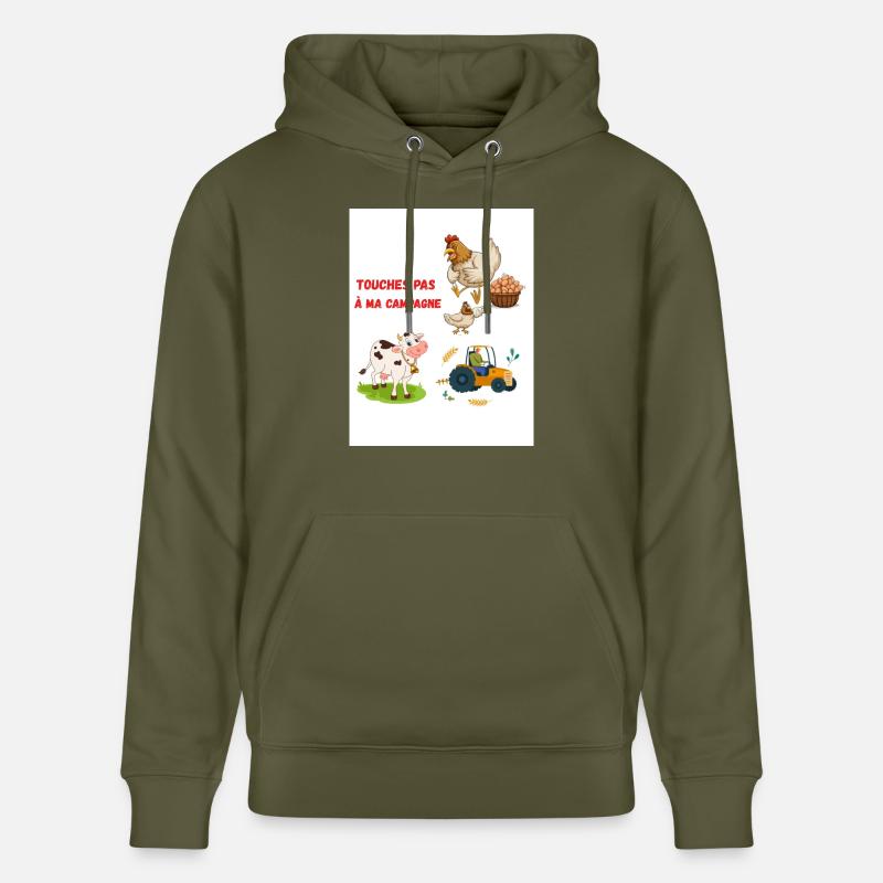 Touches pas ma campagne - Sweat à capuche bio CRUISER Stanley/Stella Unisexe - vert kaki