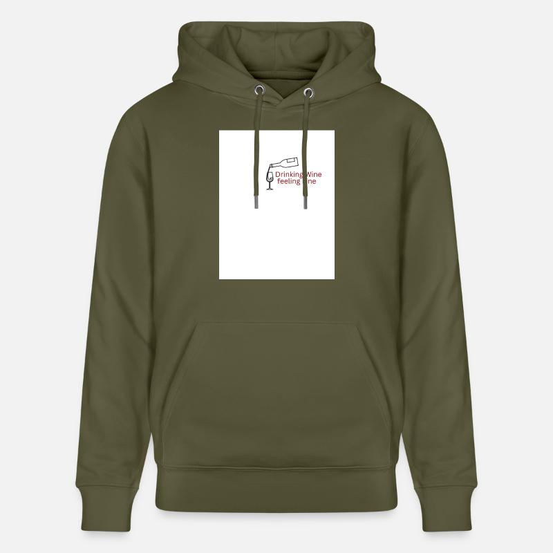 Drinking Wine feeling Fine - Stanley/Stella Unisex Bio-Hoodie CRUISER  - Khaki Grün