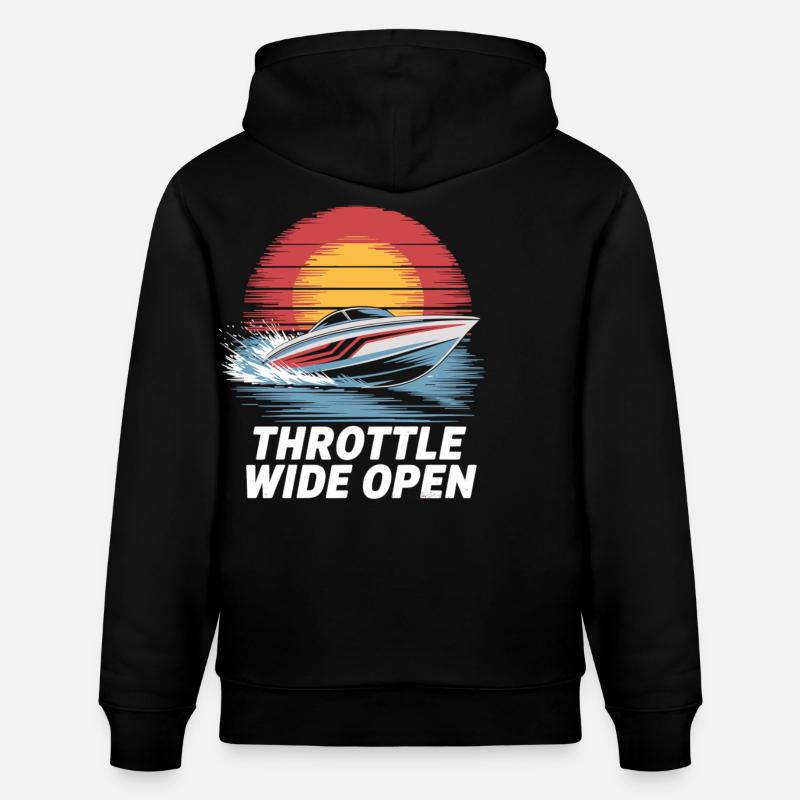Speedboot Abenteuer Shirt - Stanley/Stella Unisex Bio-Hoodie CRUISER  - Schwarz
