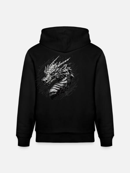 Metallischer Drache - Stanley/Stella Unisex Bio-Hoodie CRUISER - Schwarz