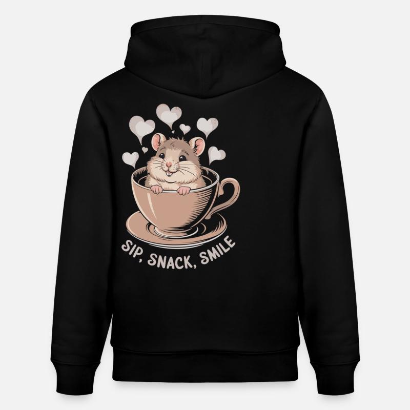 Pause-café avec souris - Sweat à capuche bio CRUISER Stanley/Stella Unisexe - noir