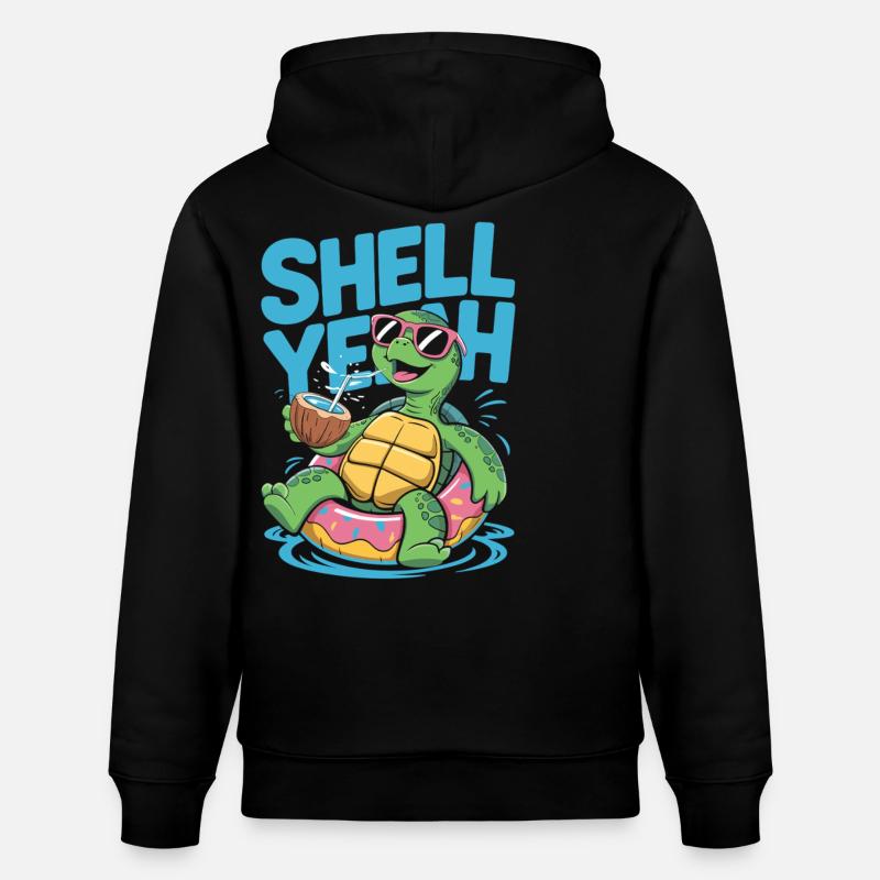 Shell Yeah – Chillige Schildkröte - Stanley/Stella Unisex Bio-Hoodie CRUISER - Schwarz