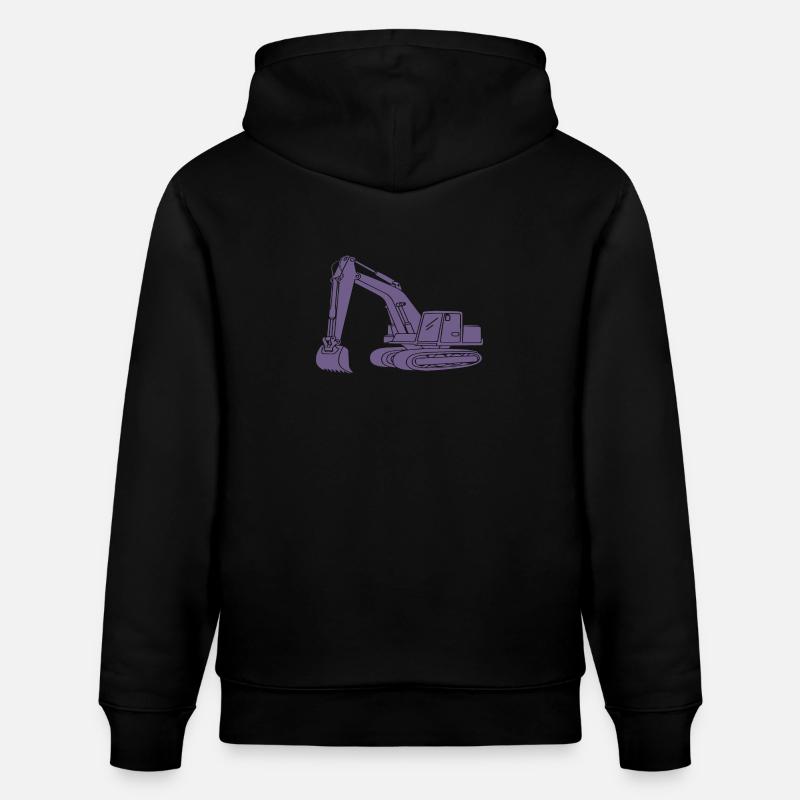 Baggerfahrer Silhouette - Baugeräteführer - Stanley/Stella Unisex Bio-Hoodie CRUISER  - Schwarz