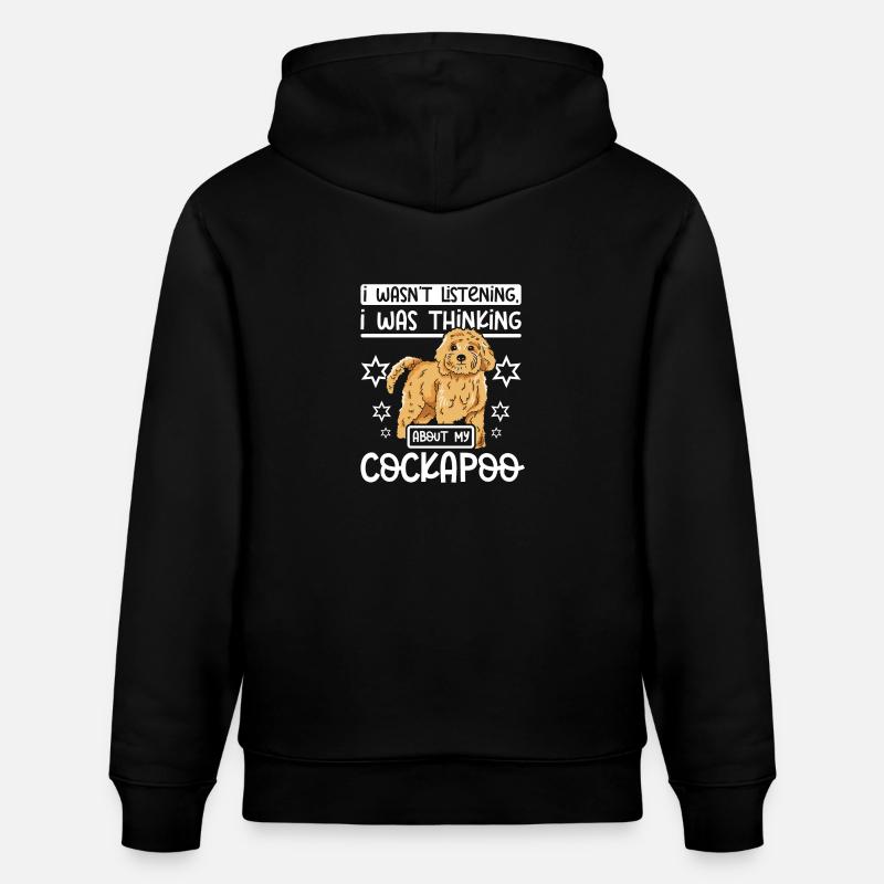Je pensais à mon cockapoo - Sweat à capuche bio CRUISER Stanley/Stella Unisexe - noir