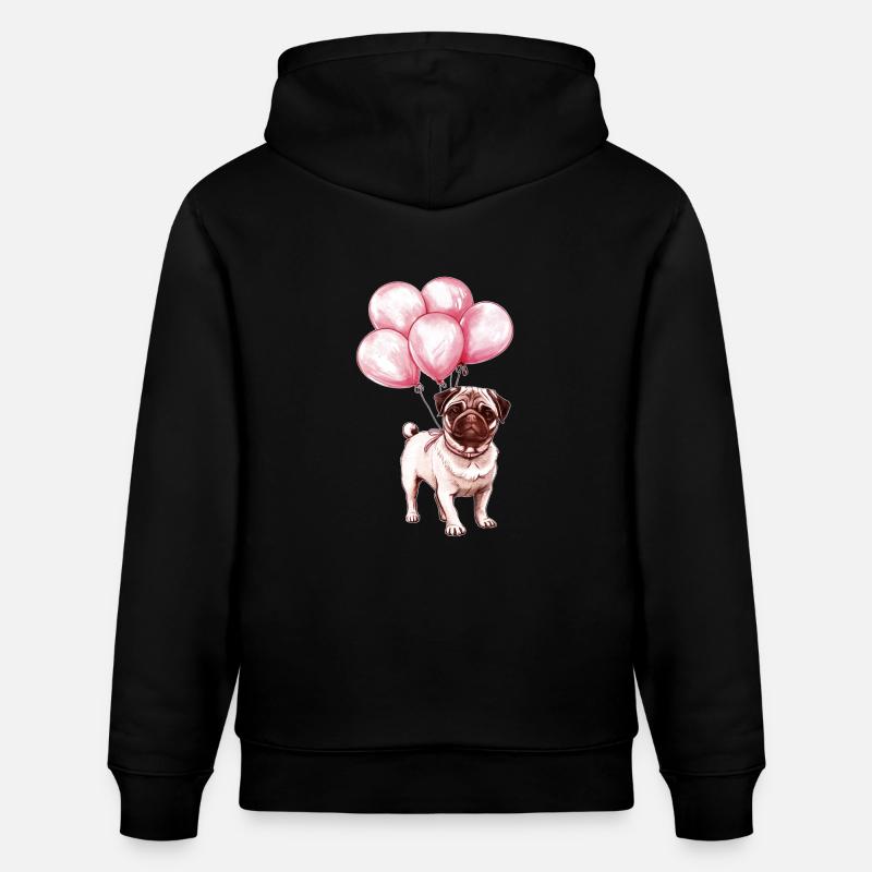Carlin avec ballons - Sweat à capuche bio CRUISER Stanley/Stella Unisexe - noir