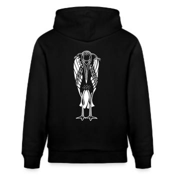 Marabu / Marabou Stork (D, DDP) - Stanley/Stella Unisex Bio-Hoodie CRUISER  - Schwarz - Hinten - Alina (178cm)