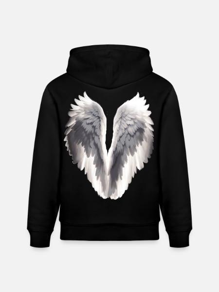 Angel wings - Stanley/Stella CRUISER Unisex Organic Hoodie - black