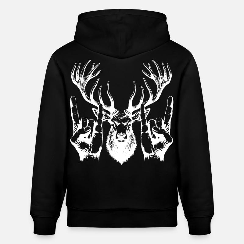 tête en métal fourche signe Cool - Sweat à capuche bio CRUISER Stanley/Stella Unisexe - noir