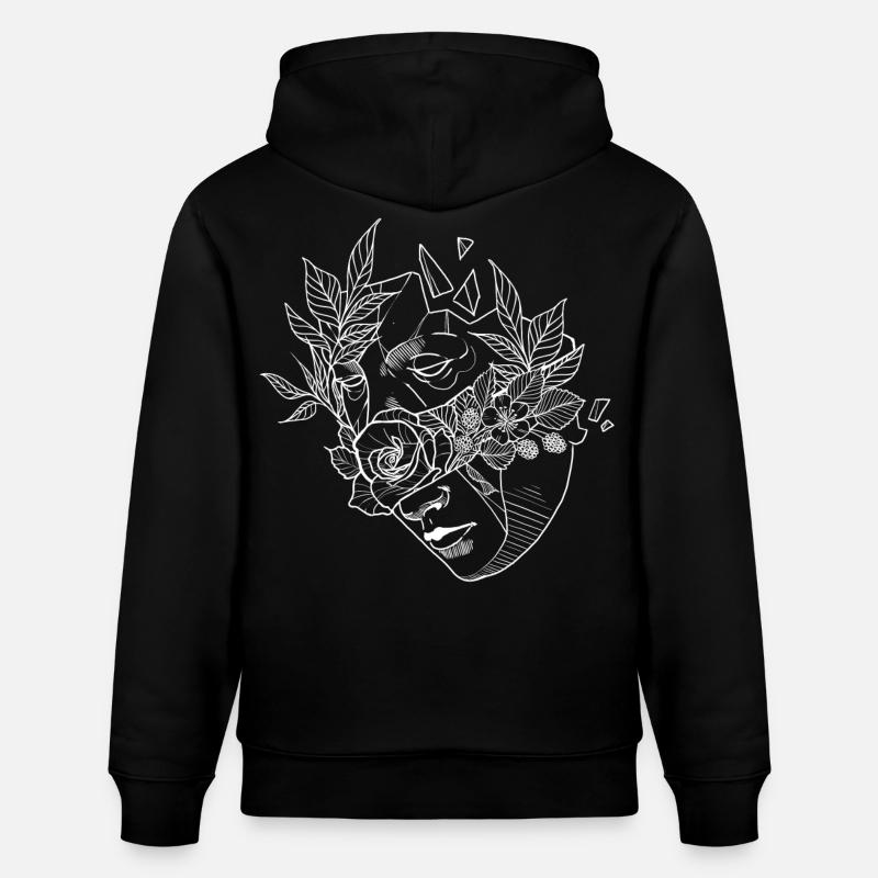 Masque de fleur 2 - Sweat à capuche bio CRUISER Stanley/Stella Unisexe - noir