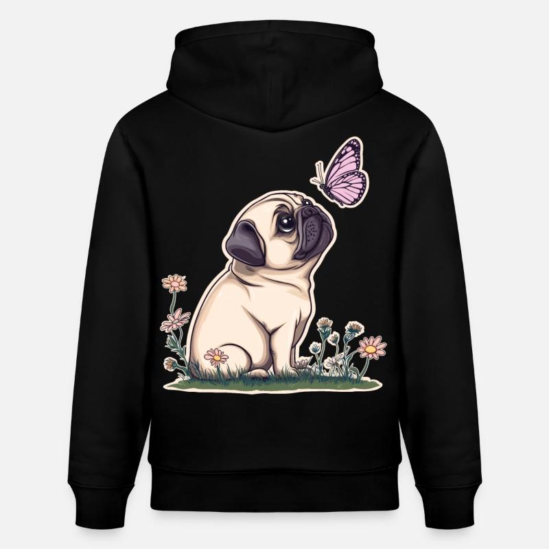 Carlin avec papillon - Sweat à capuche bio CRUISER Stanley/Stella Unisexe - noir