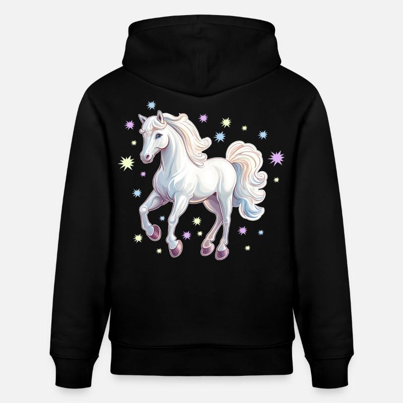 Pferd mit Sternen - Stanley/Stella Unisex Bio-Hoodie CRUISER  - Schwarz