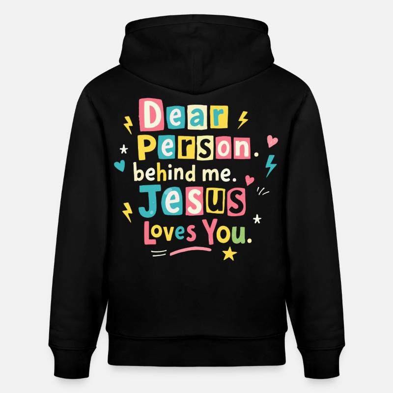Jésus t’aime, message positif - Sweat à capuche bio CRUISER Stanley/Stella Unisexe - noir
