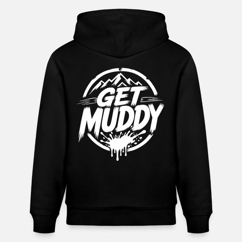 Get Muddy - Logo blanc - Sweat à capuche bio CRUISER Stanley/Stella Unisexe - noir