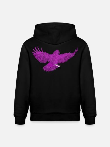 Greifvogel im Flug, Andersfarbig - Stanley/Stella Unisex Bio-Hoodie CRUISER - Schwarz
