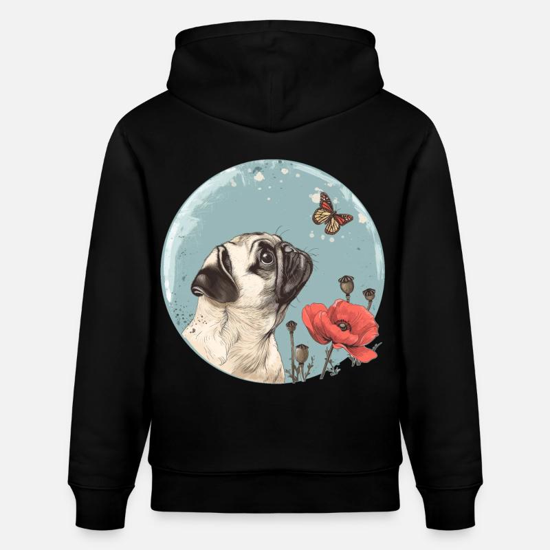 Carlin avec papillon - Sweat à capuche bio CRUISER Stanley/Stella Unisexe - noir