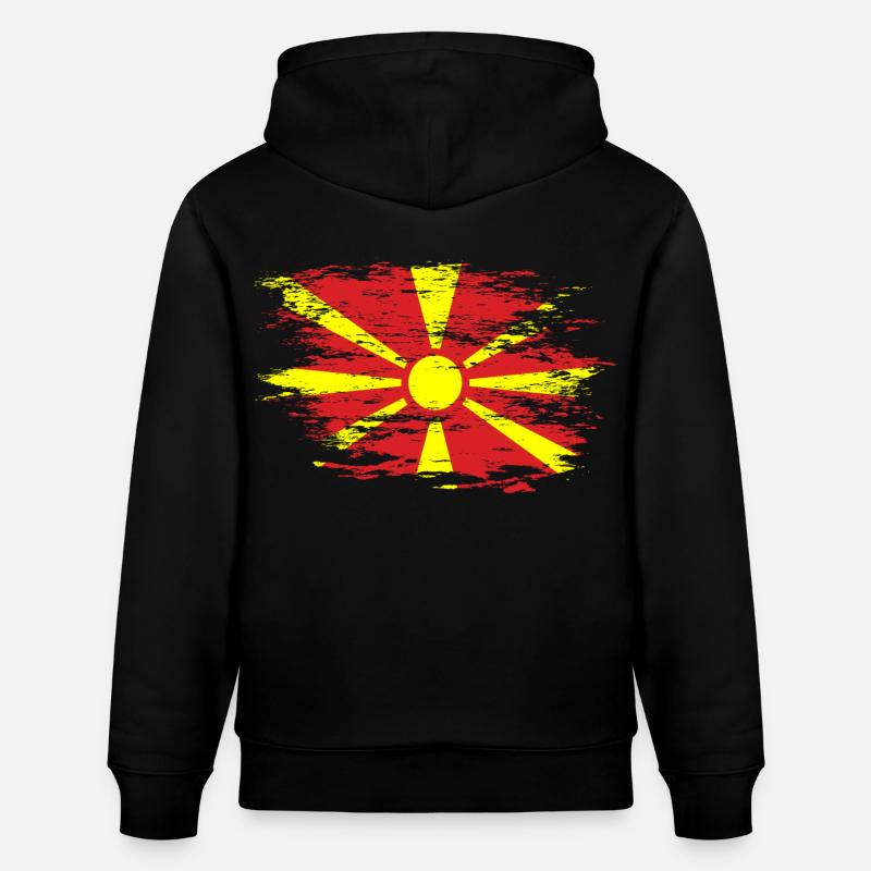 Drapeau de la Macédoine utilisé - Sweat à capuche bio CRUISER Stanley/Stella Unisexe - noir