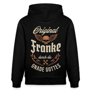 Franke Spruch Franken - Stanley/Stella Unisex Bio-Hoodie CRUISER  - Schwarz - Hinten - Alina (178cm)