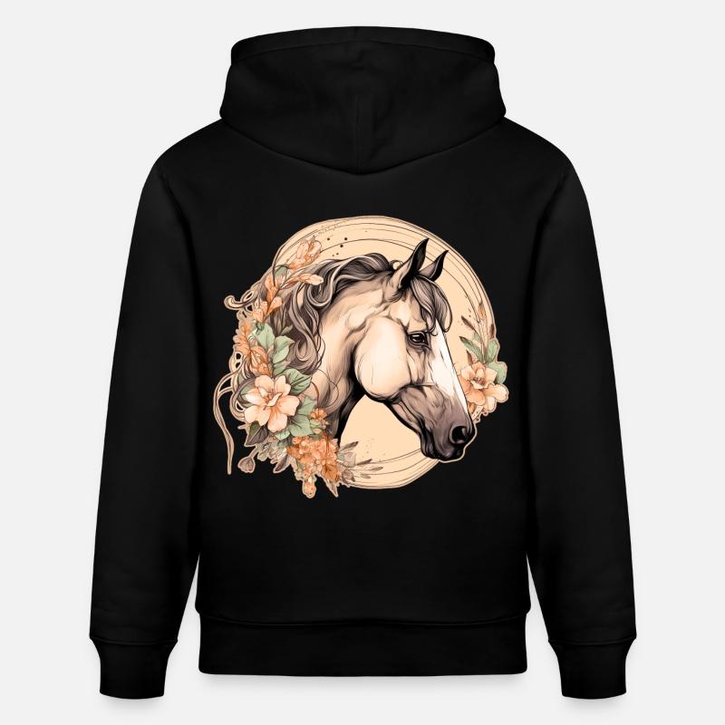 Cheval Boho - Sweat à capuche bio CRUISER Stanley/Stella Unisexe - noir